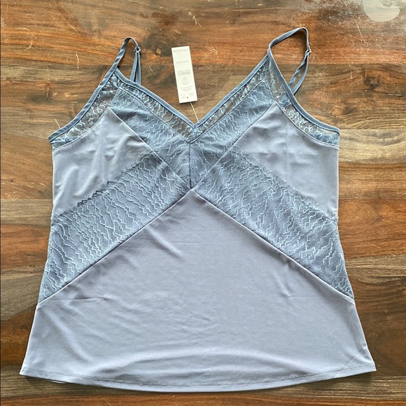 Lace Trim Blue Camisole Top - White House, black market, new tags - Picture 1 of 4